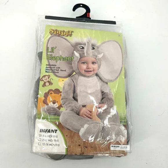 SPIRIT Lil' Elephant 0-6 Months Halloween Baby Elephant Costume - Picture 1 of 2